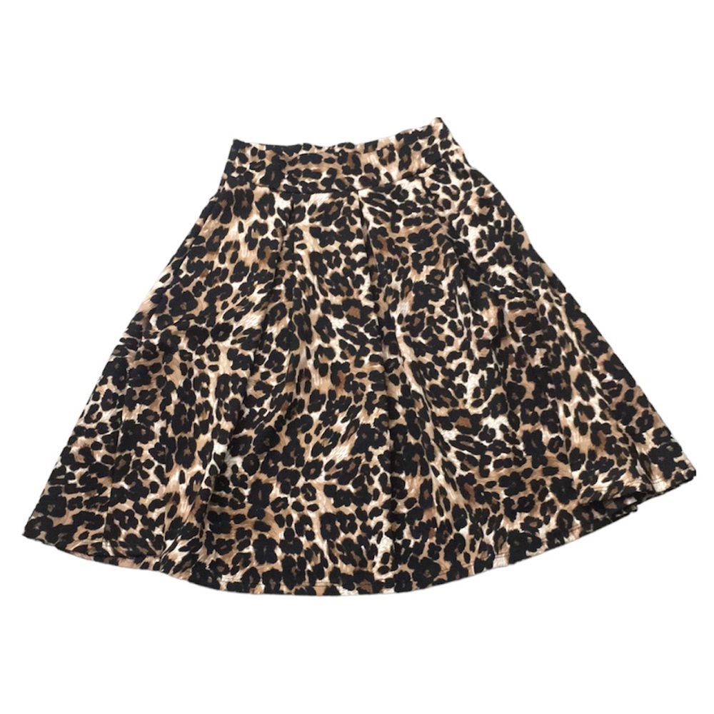 Leopard pleated skirt size XS